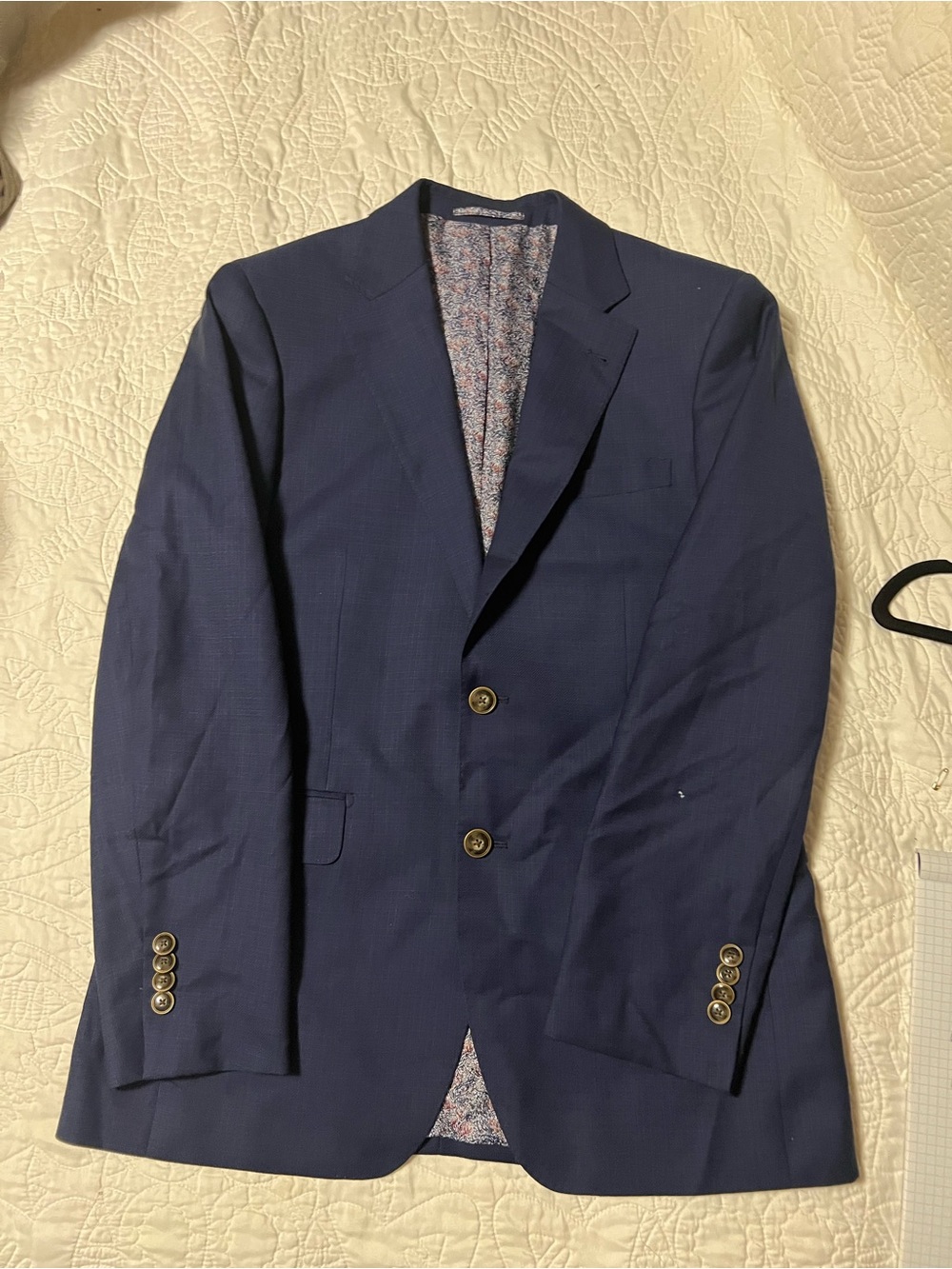 Giles & Jasper Men's Navy Wool Blazer - Classic Two-Button Suit Jacket